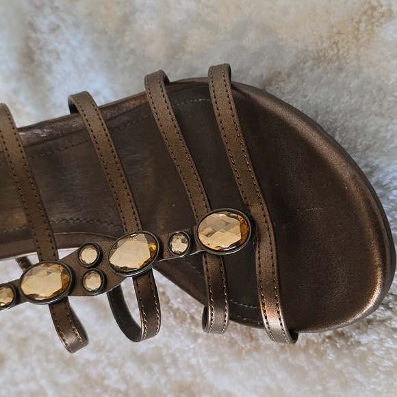 WOMEN'S KENNETH COLE REACTION BRONZE STRAPY HEELS  sz. 9.5 - Picture 5 of 6